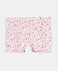 Disney Princess Collection Girls Super Combed Cotton Elastane Stretch Printed Shorties with Concealed Waistband - Skyway & Fairy Tale (Pack of 2)
