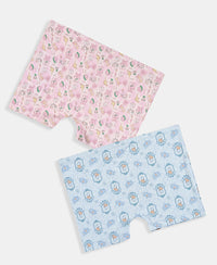 Disney Princess Collection Girls Super Combed Cotton Elastane Stretch Printed Shorties with Concealed Waistband - Skyway & Fairy Tale (Pack of 2)