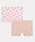 Disney Minnie Mouse Girls Super Combed Cotton Elastane Stretch Printed Shorties with Concealed Waistband - Fairy Tale & Lavender (Pack of 2)
