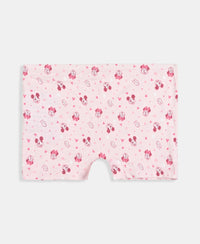 Disney Minnie Mouse Girls Super Combed Cotton Elastane Stretch Printed Shorties with Concealed Waistband - Fairy Tale & Lavender (Pack of 2)