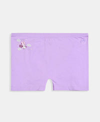 Disney Minnie Mouse Girls Super Combed Cotton Elastane Stretch Printed Shorties with Concealed Waistband - Misty Rose & Pastel Yellow (Pack of 2)