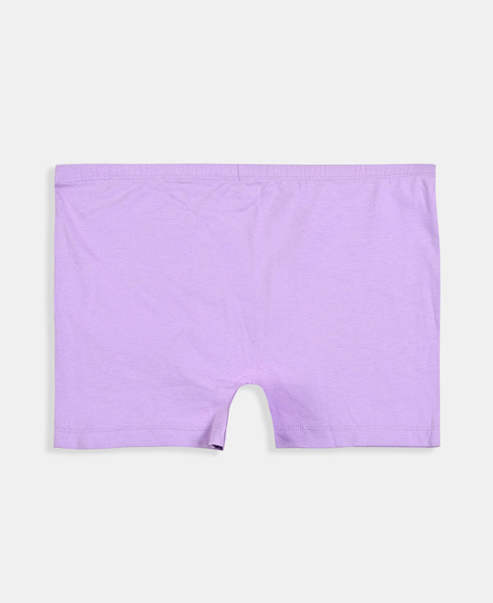 Disney Minnie Mouse Girls Super Combed Cotton Elastane Stretch Printed Shorties with Concealed Waistband - Misty Rose & Pastel Yellow (Pack of 2)