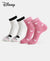 Disney Mickey & Minnie Mouse Compact Cotton Stretch Ankle Length Socks with StayFresh Treatment - White & Aurora Pink (Pack of 2)