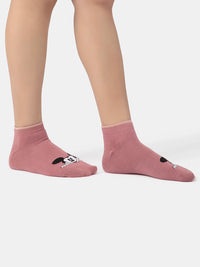 Disney Compact Cotton Stretch Ankle Length Socks with StayFresh Treatment - Wistful Mauve & Pale Mauve (Pack of 2)