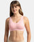 Wirefree Padded Super Combed Cotton Elastane Stretch Full Coverage Lounge and Sleep Bra with Removable Pads - Candy Pink