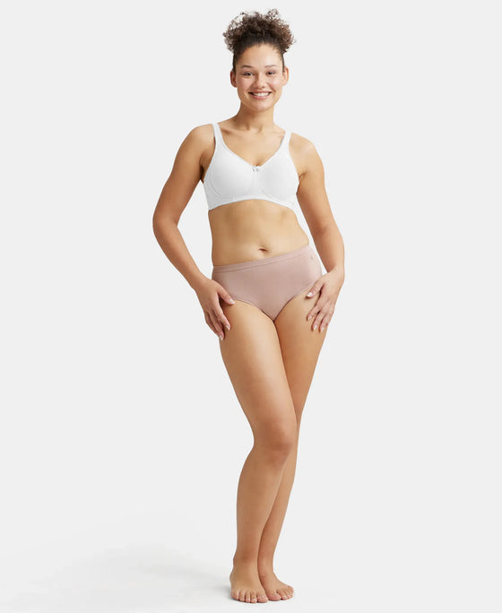 Wirefree Non Padded Super Combed Cotton Elastane Stretch Full Coverage Plus Size Bra with Side Panel Support - White