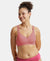 Wirefree Non Padded Super Combed Cotton Elastane Stretch Full Coverage Plus Size Bra Plush Lining Cup - Heather Rose