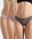 Medium Coverage Super Combed Cotton Elastane Stretch Mid Waist Bikini With Concealed Waistband and StayFresh Treatment - Assorted Prints (Pack of 3)