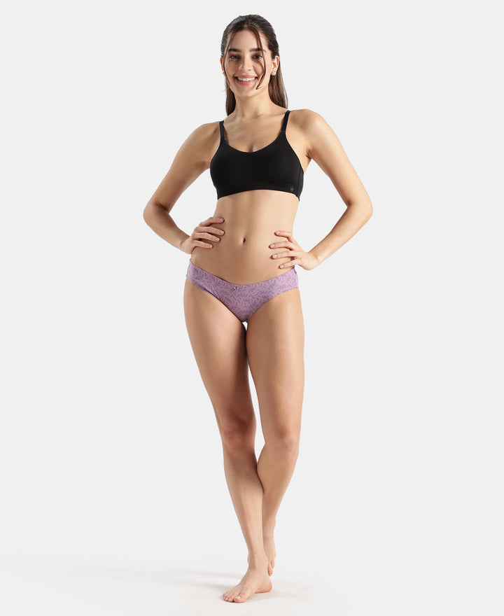 Medium Coverage Super Combed Cotton Elastane Stretch Mid Waist Bikini With Concealed Waistband and StayFresh Treatment - Assorted Prints (Pack of 3)