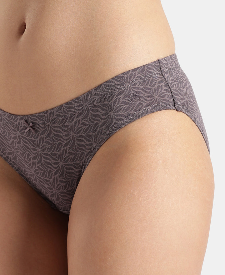 Medium Coverage Super Combed Cotton Elastane Stretch Mid Waist Bikini With Concealed Waistband and StayFresh Treatment - Assorted Prints (Pack of 3)