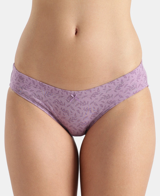 Medium Coverage Super Combed Cotton Elastane Stretch Mid Waist Bikini With Concealed Waistband and StayFresh Treatment - Assorted Prints (Pack of 3)