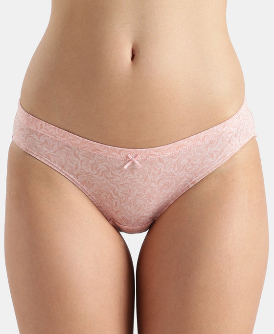 Medium Coverage Super Combed Cotton Elastane Stretch Mid Waist Bikini With Concealed Waistband and StayFresh Treatment - Assorted Prints (Pack of 3)
