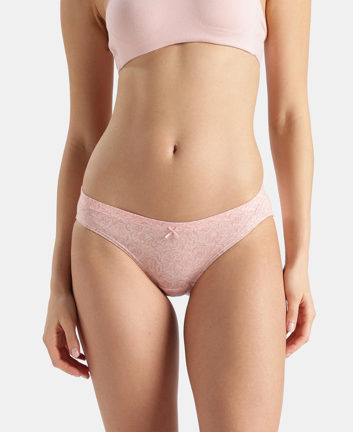 Medium Coverage Super Combed Cotton Elastane Stretch Mid Waist Bikini With Concealed Waistband and StayFresh Treatment - Assorted Prints (Pack of 3)
