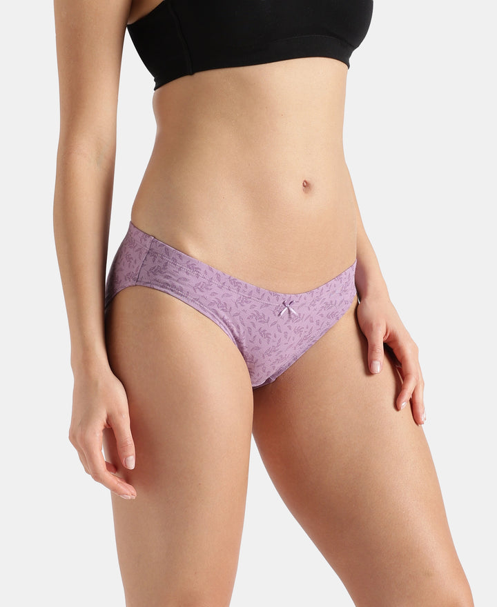Medium Coverage Super Combed Cotton Elastane Stretch Mid Waist Bikini With Concealed Waistband and StayFresh Treatment - Assorted Prints (Pack of 3)