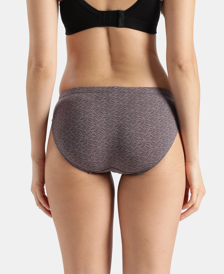 Medium Coverage Super Combed Cotton Elastane Stretch Mid Waist Bikini With Concealed Waistband and StayFresh Treatment - Assorted Prints (Pack of 3)