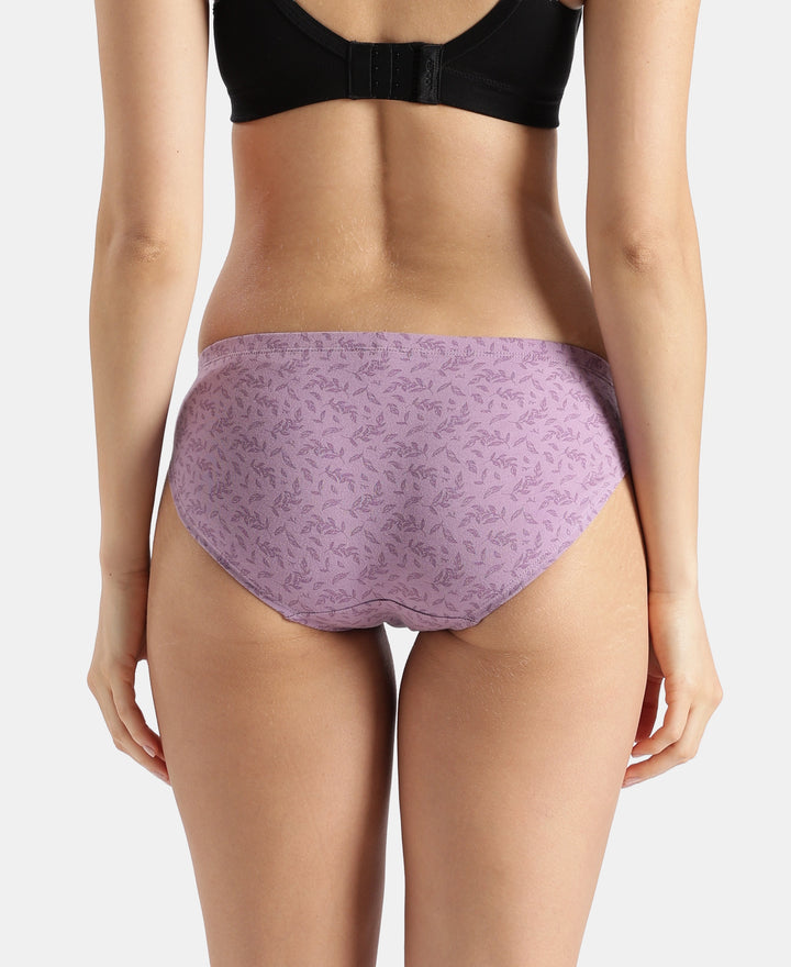 Medium Coverage Super Combed Cotton Elastane Stretch Mid Waist Bikini With Concealed Waistband and StayFresh Treatment - Assorted Prints (Pack of 3)