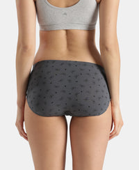 High Coverage Super Combed Cotton Elastane Stretch High Waist Hipster With Concealed Waistband and StayFresh Treatment - Assorted Prints (Pack of 3)