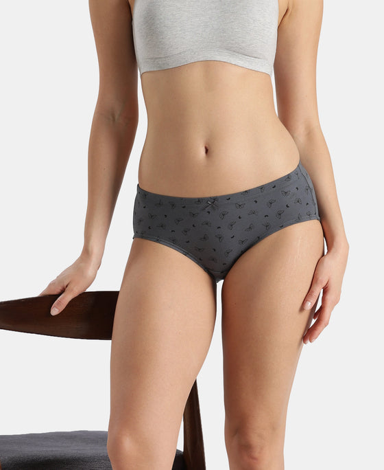 High Coverage Super Combed Cotton Elastane Stretch High Waist Hipster With Concealed Waistband and StayFresh Treatment - Assorted Prints (Pack of 3)