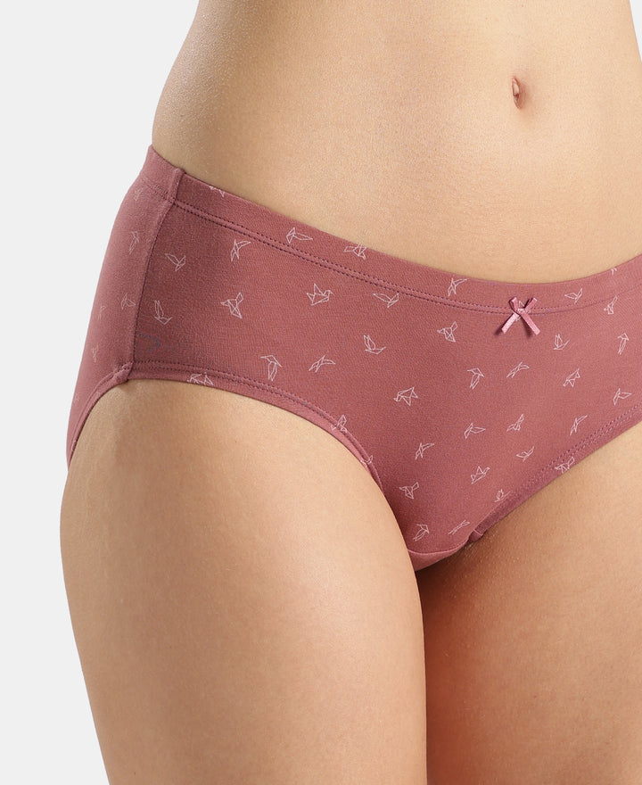 High Coverage Super Combed Cotton Elastane Stretch High Waist Hipster With Concealed Waistband and StayFresh Treatment - Assorted Prints (Pack of 3)