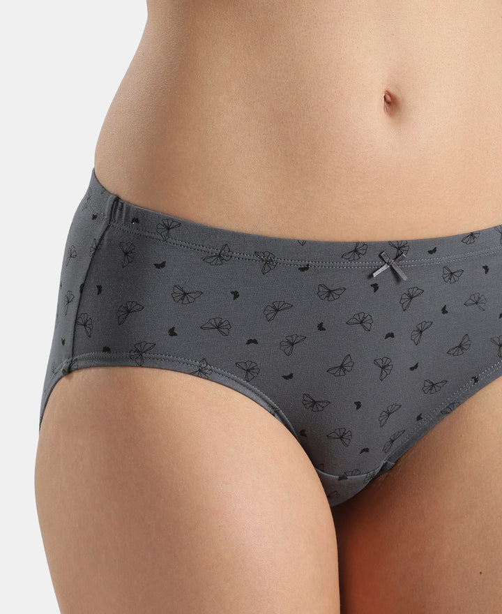 High Coverage Super Combed Cotton Elastane Stretch High Waist Hipster With Concealed Waistband and StayFresh Treatment - Assorted Prints (Pack of 3)