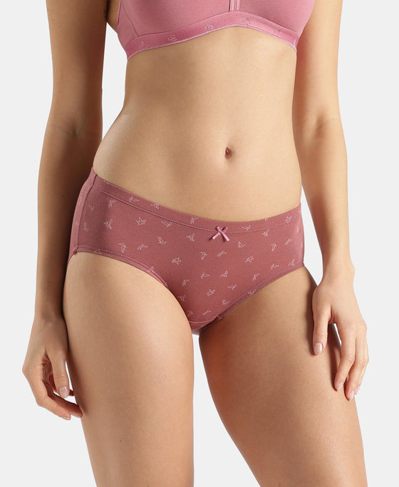 High Coverage Super Combed Cotton Elastane Stretch High Waist Hipster With Concealed Waistband and StayFresh Treatment - Assorted Prints (Pack of 3)