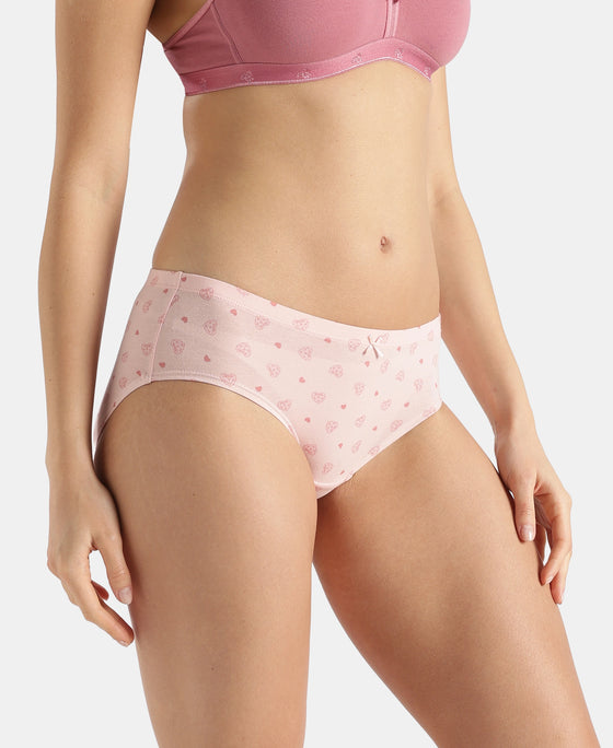 High Coverage Super Combed Cotton Elastane Stretch High Waist Hipster With Concealed Waistband and StayFresh Treatment - Assorted Prints (Pack of 3)