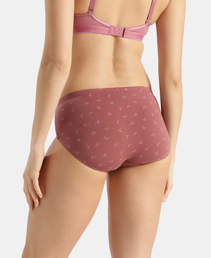 High Coverage Super Combed Cotton Elastane Stretch High Waist Hipster With Concealed Waistband and StayFresh Treatment - Assorted Prints (Pack of 3)