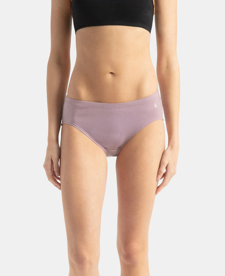 High Coverage Super Combed Cotton Elastane Stretch High Waist Hipster With Concealed Waistband and StayFresh Treatment - Assorted Colors (Pack of 3)