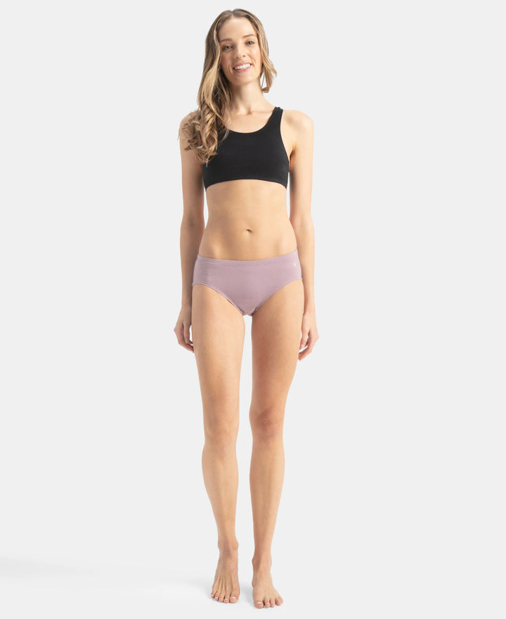 High Coverage Super Combed Cotton Elastane Stretch High Waist Hipster With Concealed Waistband and StayFresh Treatment - Assorted Colors (Pack of 3)