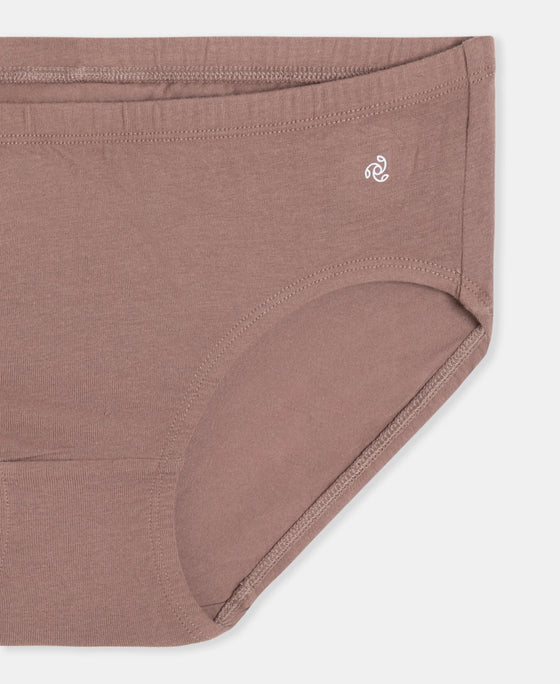High Coverage Super Combed Cotton Elastane Stretch High Waist Hipster With Concealed Waistband and StayFresh Treatment - Assorted Colors (Pack of 3)