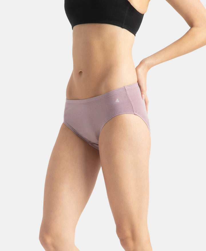 High Coverage Super Combed Cotton Elastane Stretch High Waist Hipster With Concealed Waistband and StayFresh Treatment - Assorted Colors (Pack of 3)