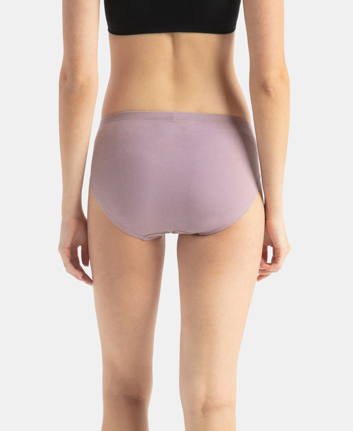 High Coverage Super Combed Cotton Elastane Stretch High Waist Hipster With Concealed Waistband and StayFresh Treatment - Assorted Colors (Pack of 3)