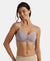 Wirefree Non Padded Super Combed Cotton Elastane Stretch Full Coverage Everyday Bra with Lace Styling - Lavender Aura