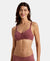 Wirefree Non Padded Super Combed Cotton Elastane Stretch Full Coverage Everyday Bra with Lace Styling - Wild Ginger
