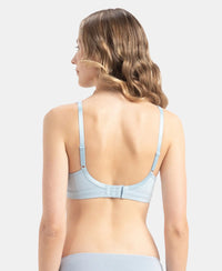 Wirefree Non Padded Super Combed Cotton Elastane Stretch Full Coverage Everyday Bra with Concealed Shaper Panel - Angel Falls