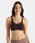 Wirefree Non Padded Super Combed Cotton Elastane Stretch Full Coverage Everyday Bra with Concealed Shaper Panel - Coffee