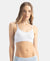 Wirefree Seamfree Non Padded Micro Touch Nylon Elastane Stretch Full Coverage Beginners Bra with Optional Cross Back Styling - White