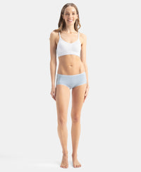 Wirefree Seamfree Non Padded Micro Touch Nylon Elastane Stretch Full Coverage Beginners Bra with Optional Cross Back Styling - White