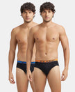 Super Combed Cotton Solid Brief with Ultrasoft Waistband - Black (Pack of 2)