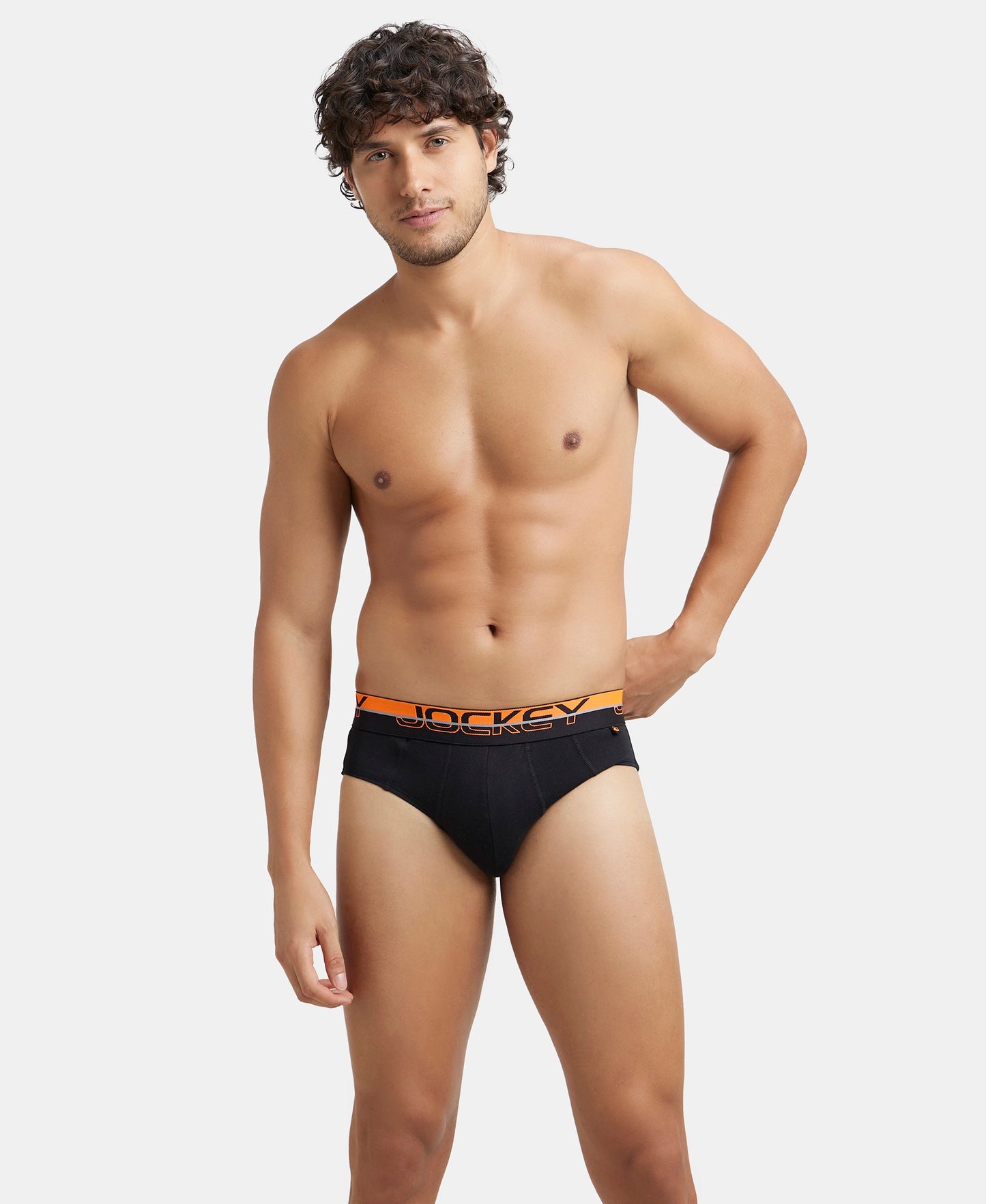 Super Combed Cotton Solid Brief with Ultrasoft Waistband - Black (Pack of 2)