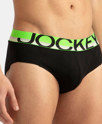 Super Combed Cotton Solid Brief with Ultrasoft Waistband - New Black