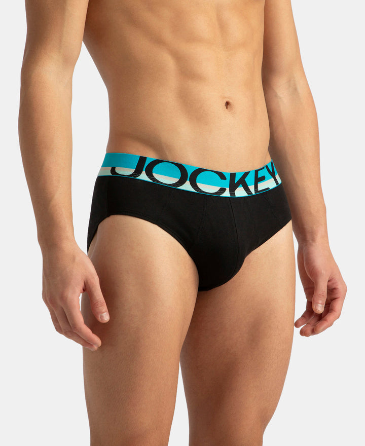 Super Combed Cotton Solid Brief with Ultrasoft Waistband - New Black (Pack of 2)