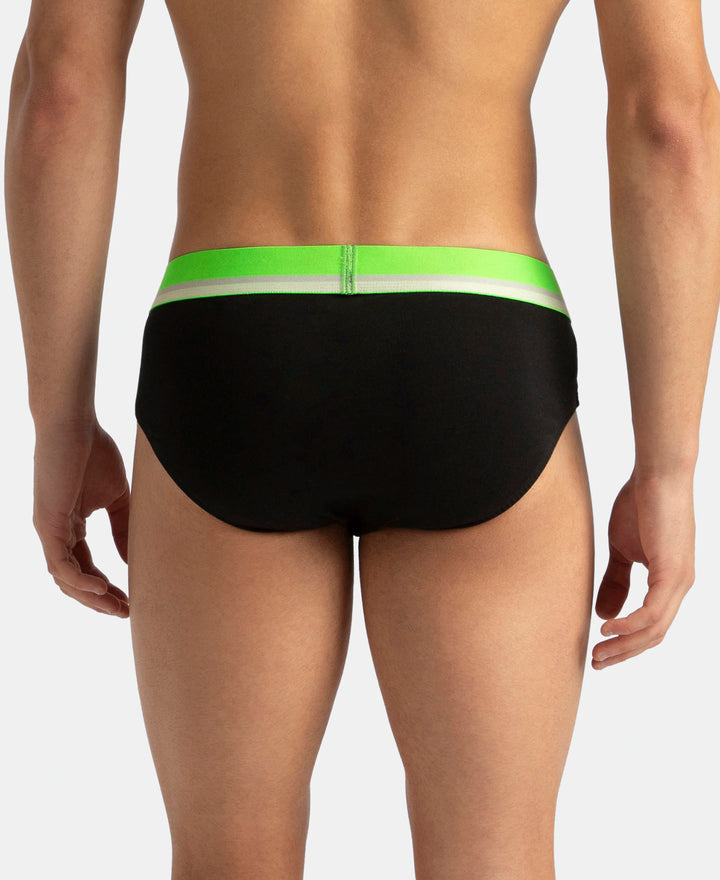 Super Combed Cotton Solid Brief with Ultrasoft Waistband - New Black (Pack of 2)
