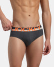 Super Combed Cotton Solid Brief with Ultrasoft Waistband - Charcoal Melange