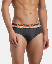 Super Combed Cotton Solid Brief with Ultrasoft Waistband - Charcoal Melange