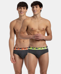 Super Combed Cotton Solid Brief with Ultrasoft Waistband - Charcoal Melange (Pack of 2)