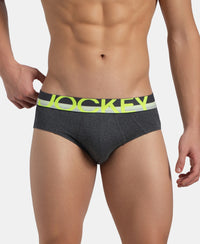 Super Combed Cotton Solid Brief with Ultrasoft Waistband - Charcoal Melange (Pack of 2)