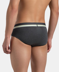 Super Combed Cotton Solid Brief with Ultrasoft Waistband - Charcoal Melange (Pack of 2)
