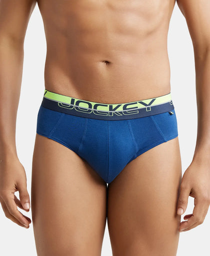 Super Combed Cotton Solid Brief with Ultrasoft Waistband - Estate Blue (Pack of 2)