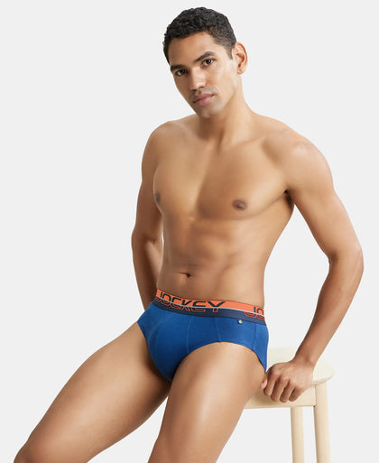 Super Combed Cotton Solid Brief with Ultrasoft Waistband - Estate Blue (Pack of 2)